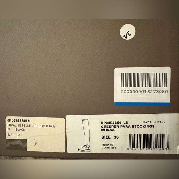 BNIB AUTHENTIC RICK OWENS BLACK LEATHER OVER THE KNEE BOOT - Picture 12 of 16